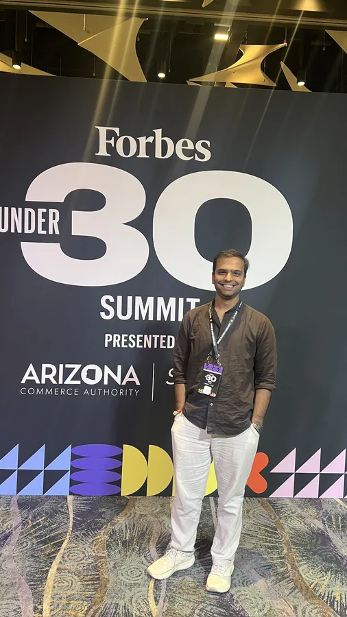 Praveen Kumar Gorakavi representing Centamil AI at Forbes Under 30 Summit 2026, Phoenix, Arizona